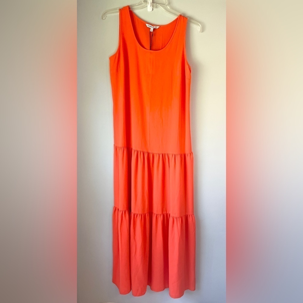 Elizabeth and James NWT Orange Sleeveless Tiered Maxi Dress